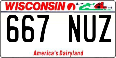 WI license plate 667NUZ