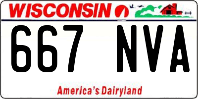 WI license plate 667NVA