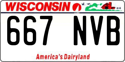 WI license plate 667NVB