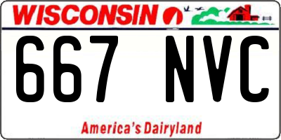 WI license plate 667NVC