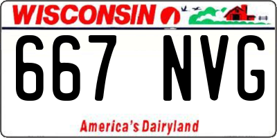 WI license plate 667NVG