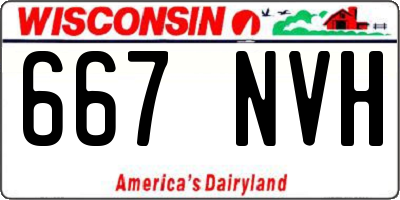 WI license plate 667NVH