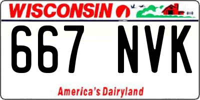WI license plate 667NVK