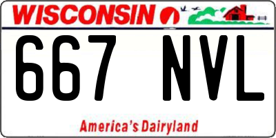 WI license plate 667NVL