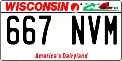 WI license plate 667NVM