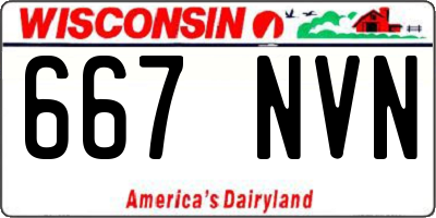 WI license plate 667NVN