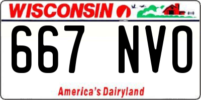 WI license plate 667NVO