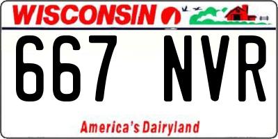 WI license plate 667NVR