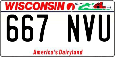 WI license plate 667NVU