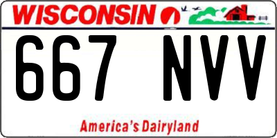 WI license plate 667NVV