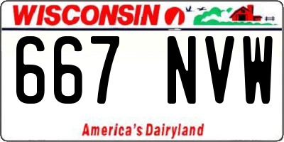 WI license plate 667NVW