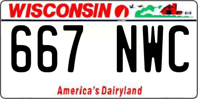 WI license plate 667NWC