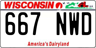 WI license plate 667NWD