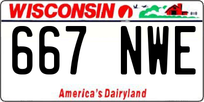 WI license plate 667NWE
