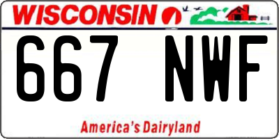WI license plate 667NWF