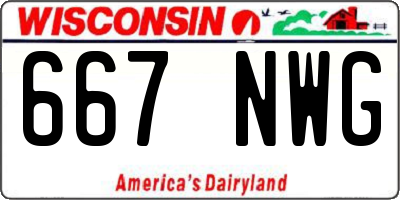WI license plate 667NWG