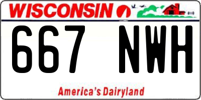 WI license plate 667NWH