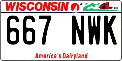 WI license plate 667NWK