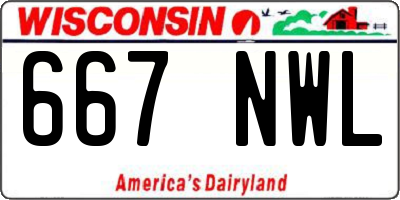 WI license plate 667NWL