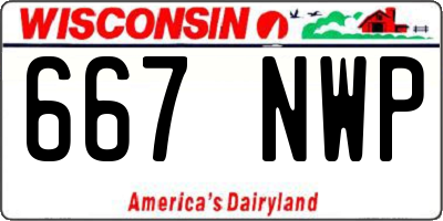 WI license plate 667NWP