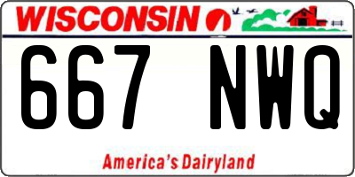 WI license plate 667NWQ