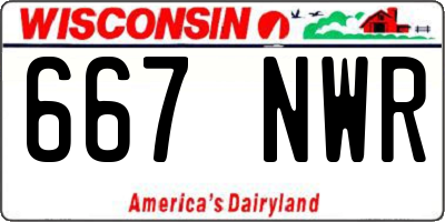 WI license plate 667NWR