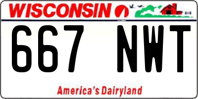 WI license plate 667NWT