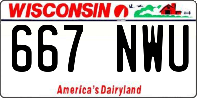 WI license plate 667NWU