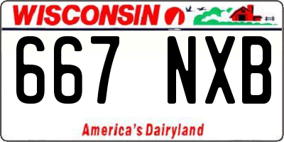 WI license plate 667NXB