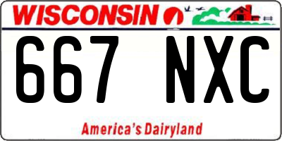 WI license plate 667NXC