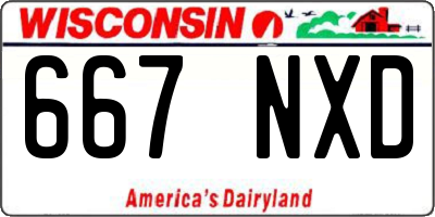 WI license plate 667NXD