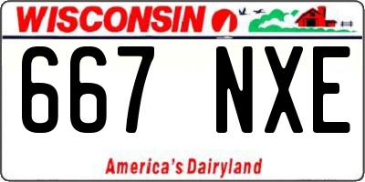 WI license plate 667NXE