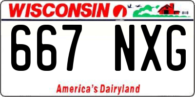 WI license plate 667NXG