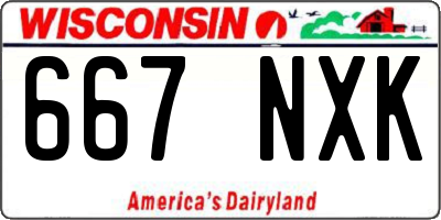 WI license plate 667NXK