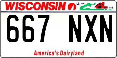 WI license plate 667NXN