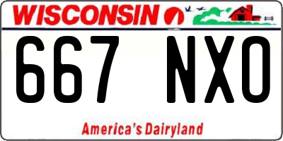 WI license plate 667NXO