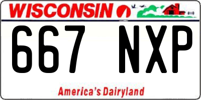 WI license plate 667NXP