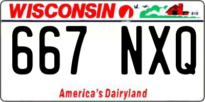 WI license plate 667NXQ