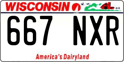 WI license plate 667NXR