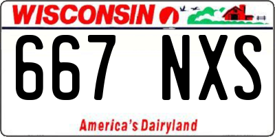 WI license plate 667NXS