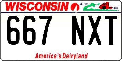 WI license plate 667NXT