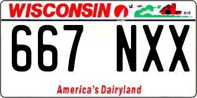 WI license plate 667NXX