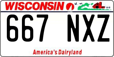 WI license plate 667NXZ