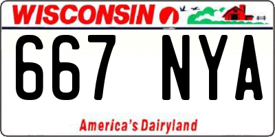 WI license plate 667NYA