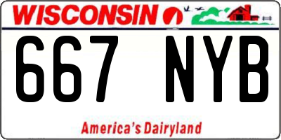 WI license plate 667NYB
