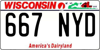 WI license plate 667NYD