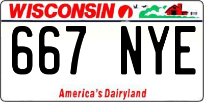 WI license plate 667NYE