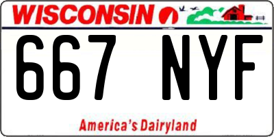 WI license plate 667NYF