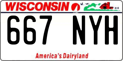 WI license plate 667NYH