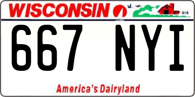 WI license plate 667NYI